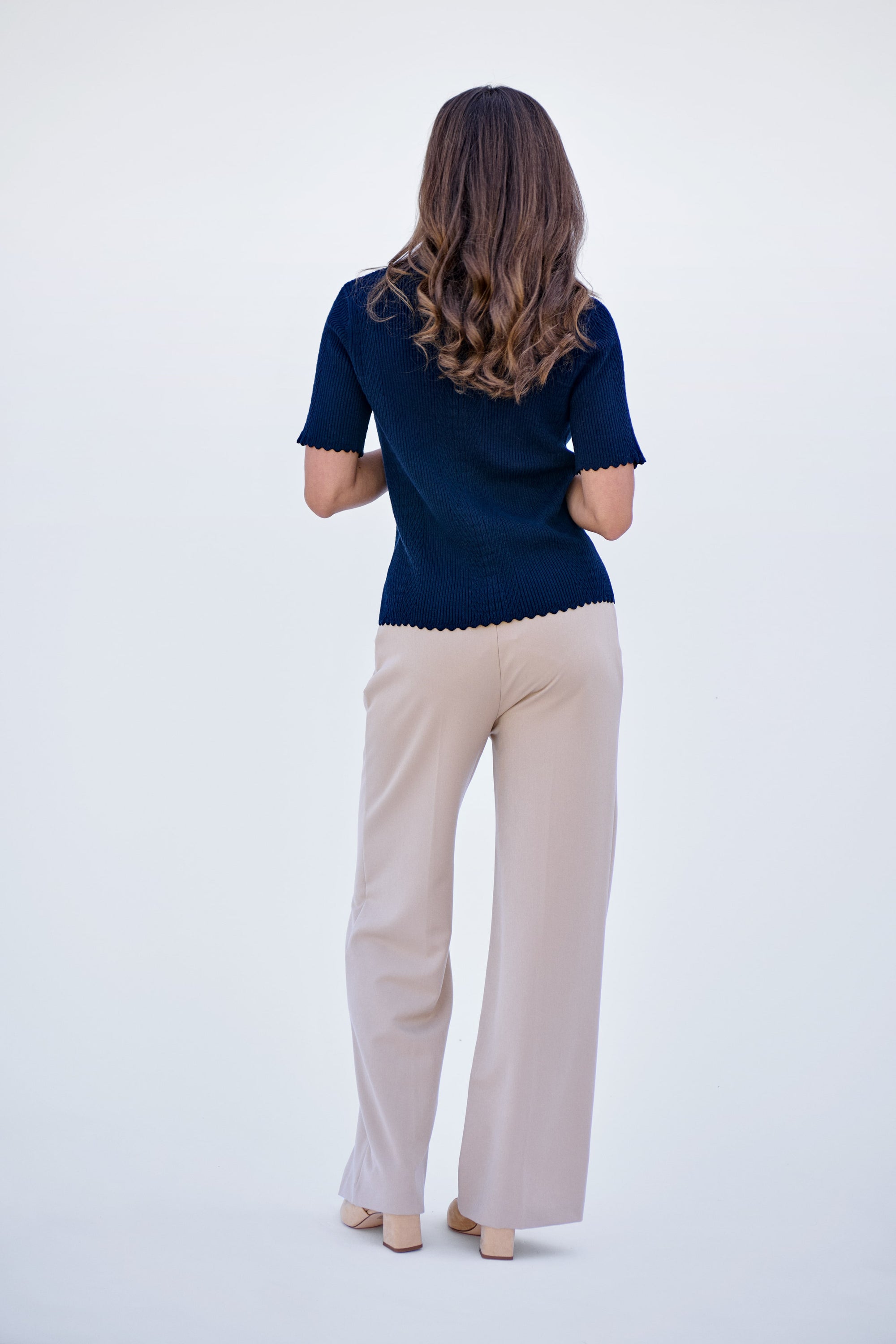 Navy Scallop Shirt
