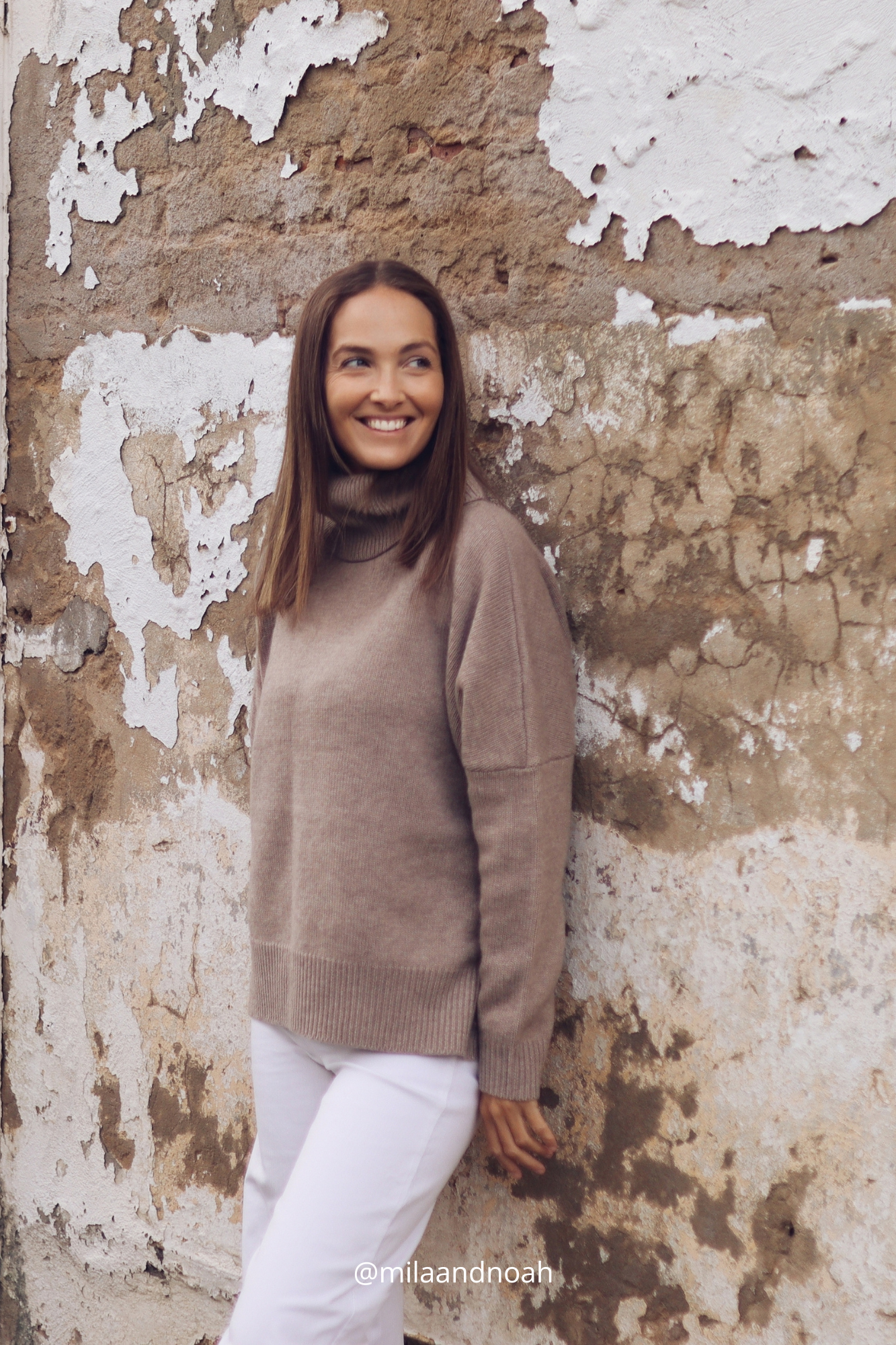Merino Oat Andie Roll Neck