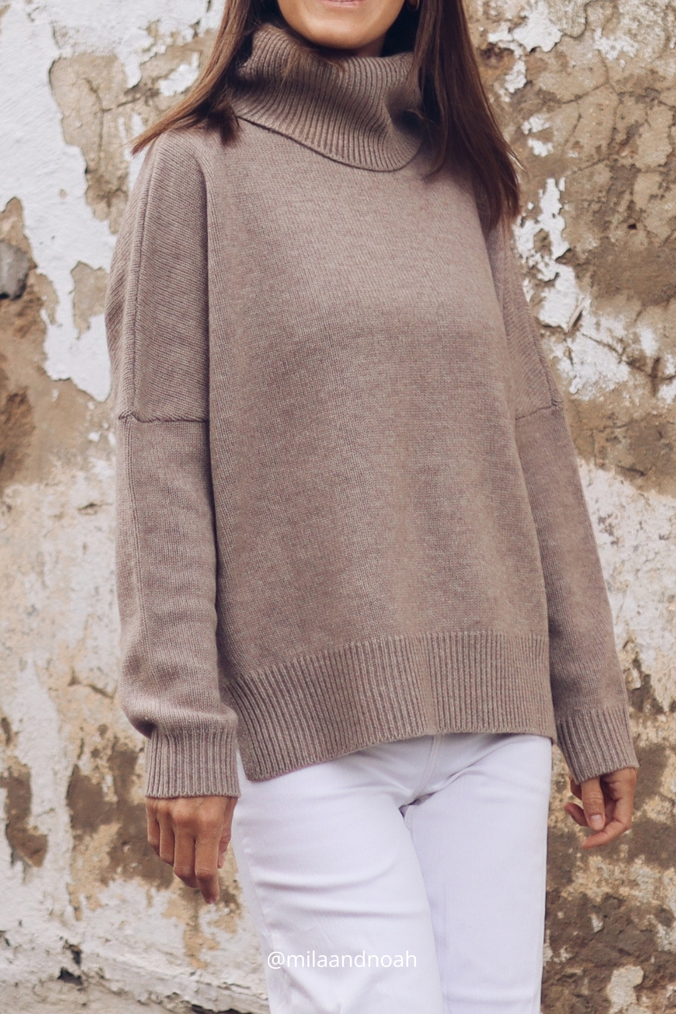 Merino Oat Andie Roll Neck