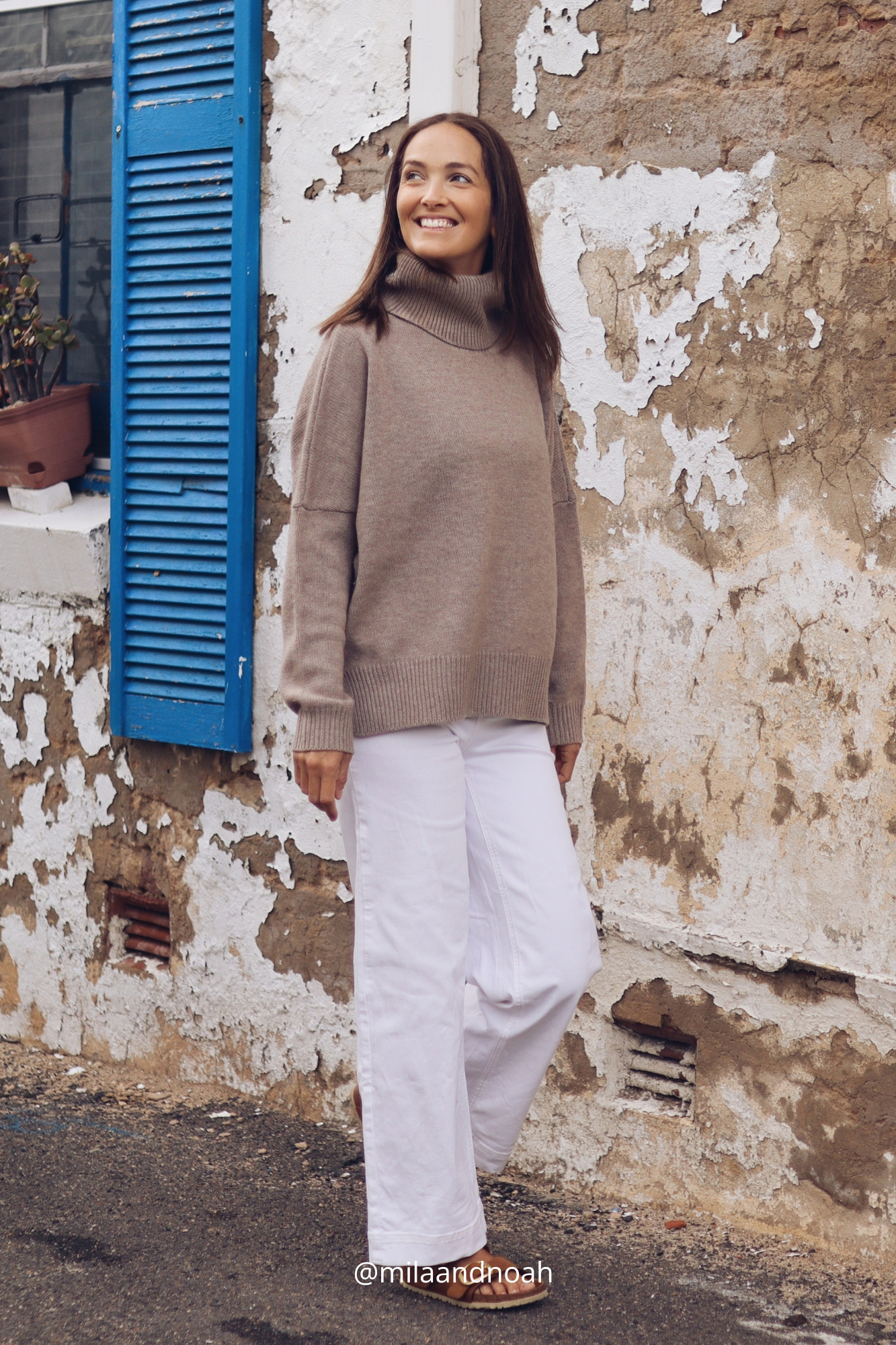 Merino Oat Andie Roll Neck