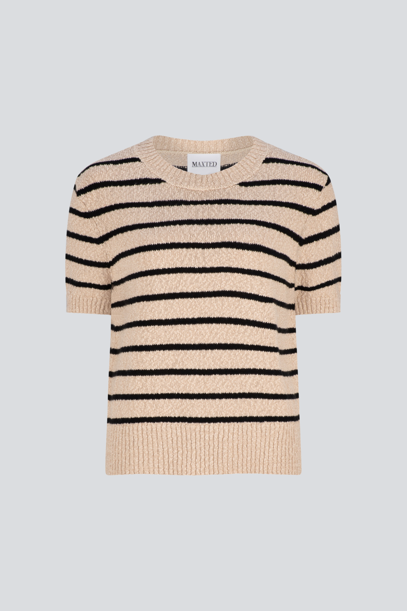 Oat/Black Stripe Knit Tee