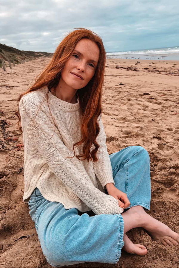 Ivory Soft Touch Cable Pullover