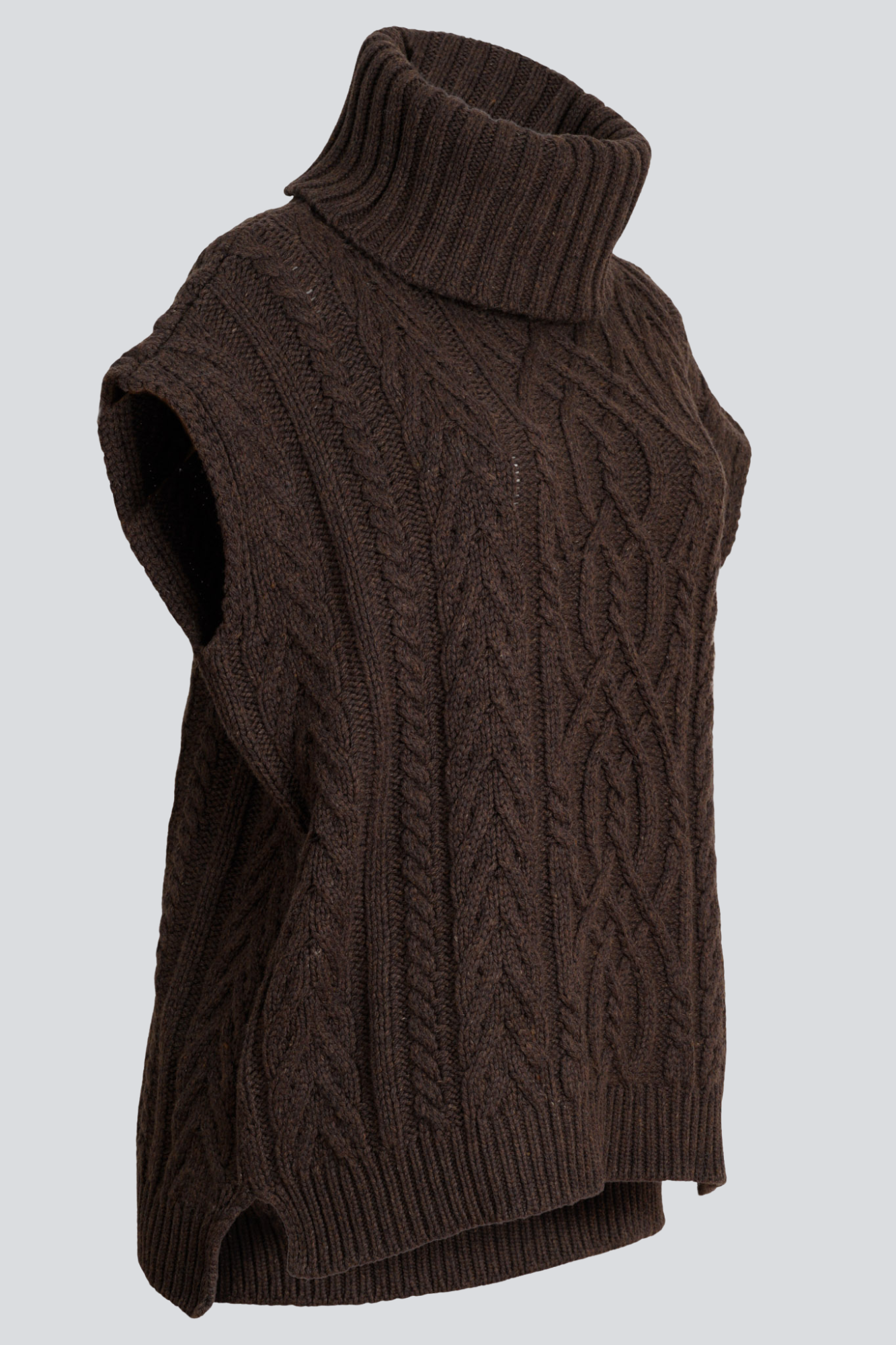 Chocolate Nova Sleeveless Roll Neck