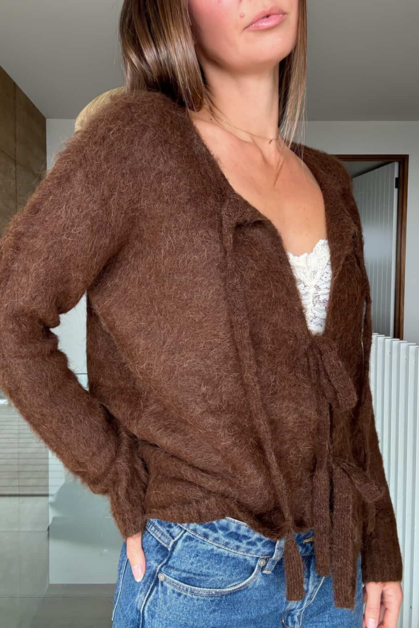 Chocolate Bow Cardigan