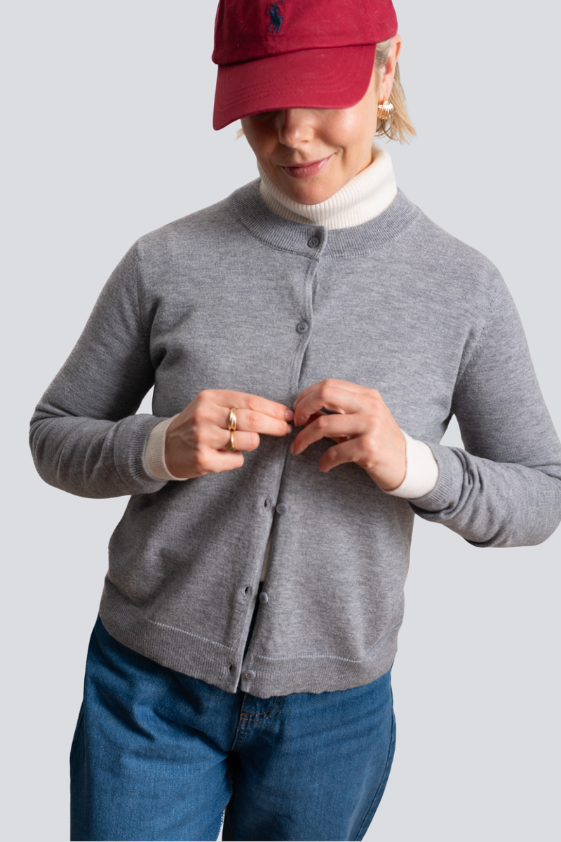 Charcoal Merino Fine Cardigan