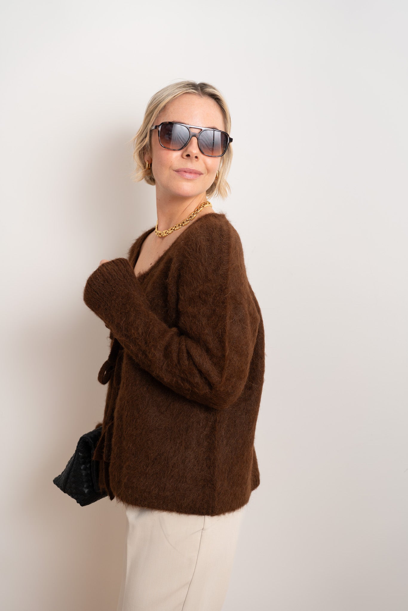 Chocolate Bow Cardigan