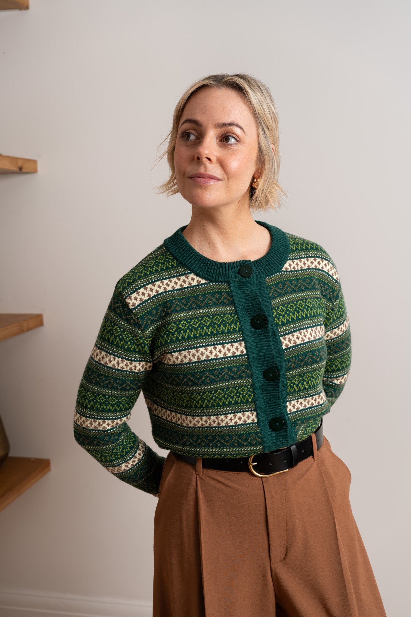 Green Fairisle Ruby Cardigan