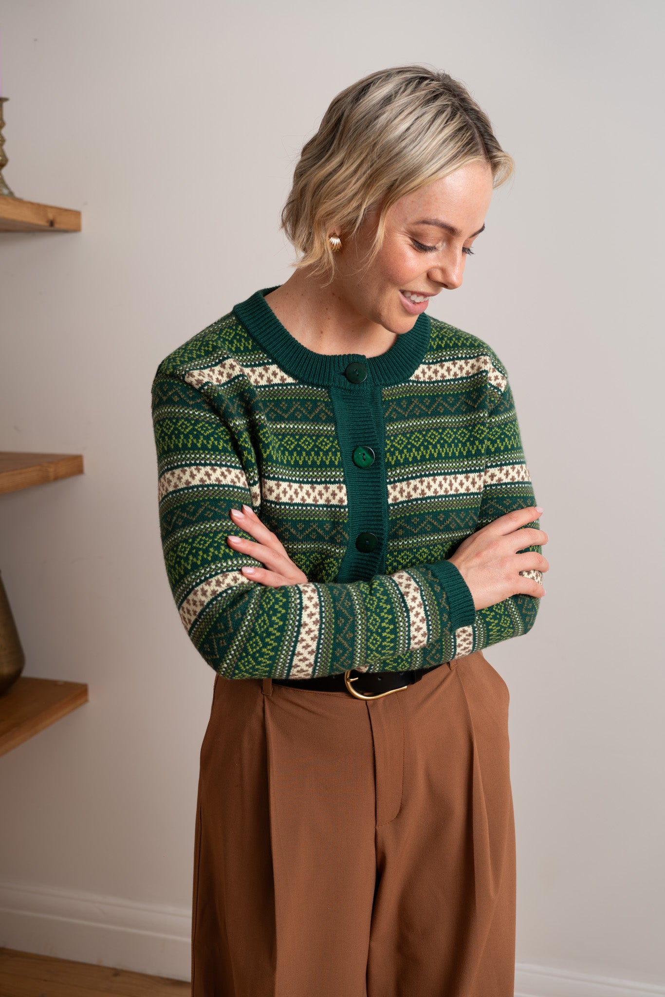 Green Fairisle Ruby Cardigan