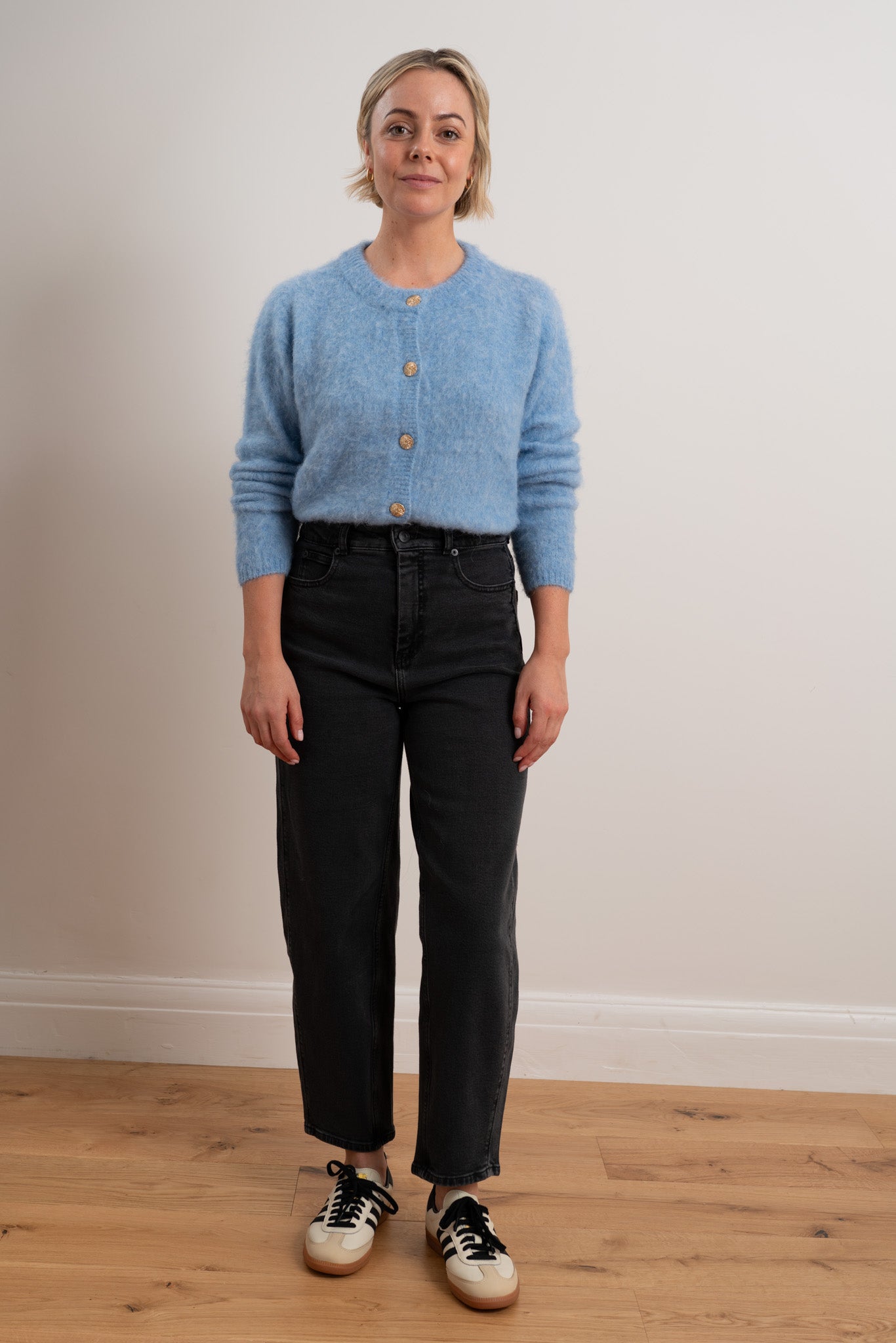 Blue Brushed Cardigan