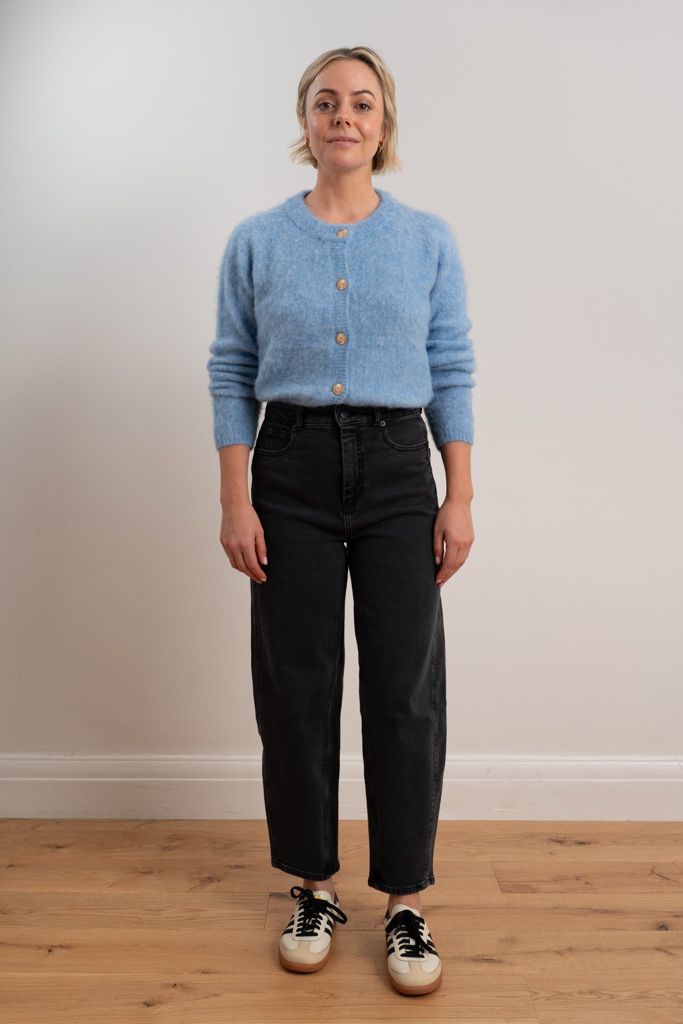Blue Brushed Cardigan