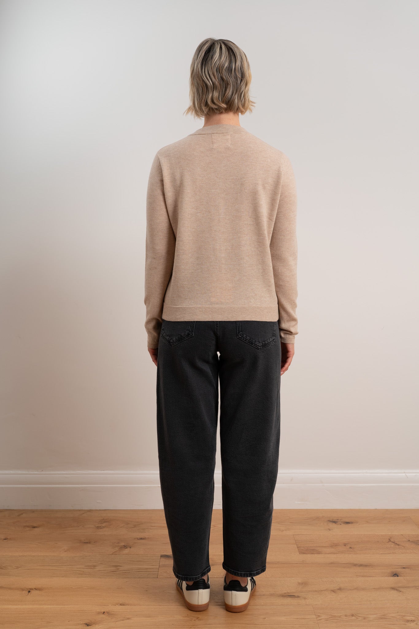 Pale Oat Merino Fine Cardigan