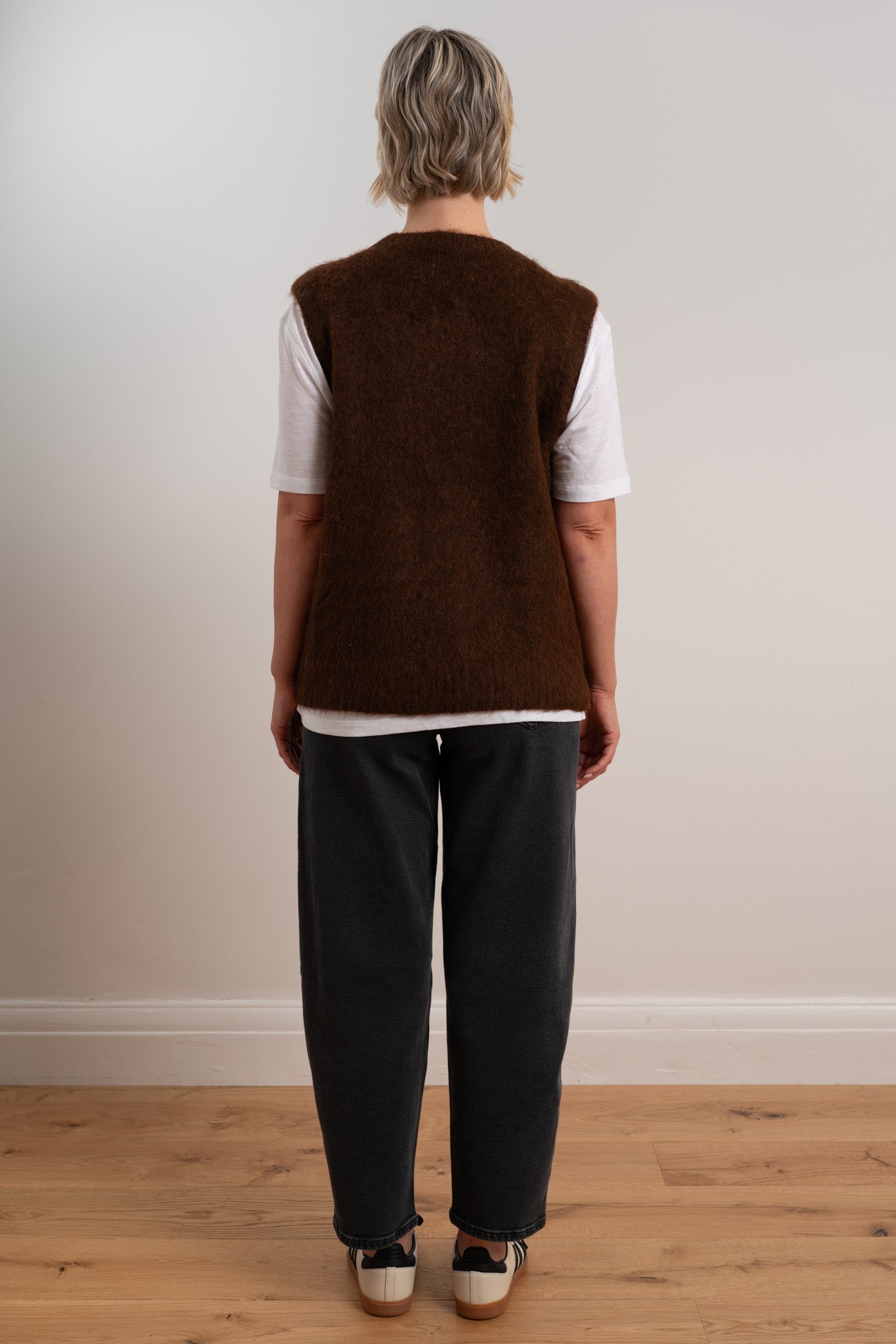 Chocolate Brushed Crew Vest